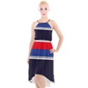 Casual Uniform Stripes High-Low Halter Chiffon Dress  View1