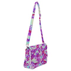 Spring Flowers Garden Shoulder Bag With Back Zipper by DinkovaArt