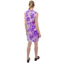 Purple Spring Flowers Sleeveless Shirt Dress View2