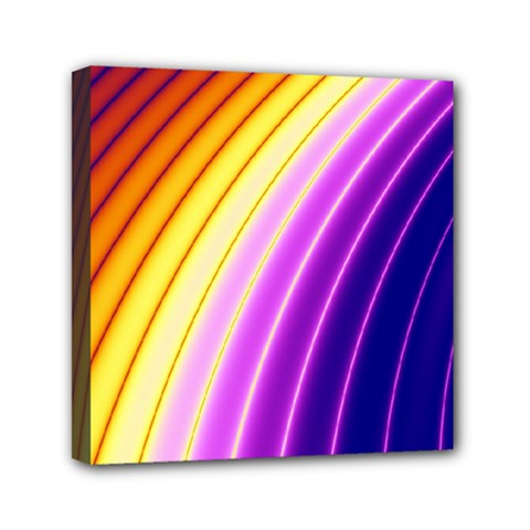 Sporty Stripes Swoosh Purple Gold Red Mini Canvas 6  X 6  (stretched) by SpinnyChairDesigns