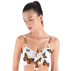 Monarch Butterflies Woven Tie Front Bralet by SpinnyChairDesigns