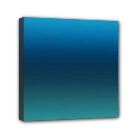 Blue Teal Green Gradient Ombre Colors Mini Canvas 6  X 6  (stretched) by SpinnyChairDesigns