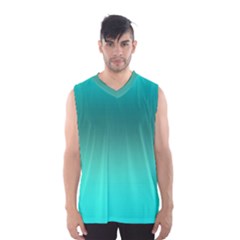 Teal Turquoise Green Gradient Ombre Men s Basketball Tank Top by SpinnyChairDesigns