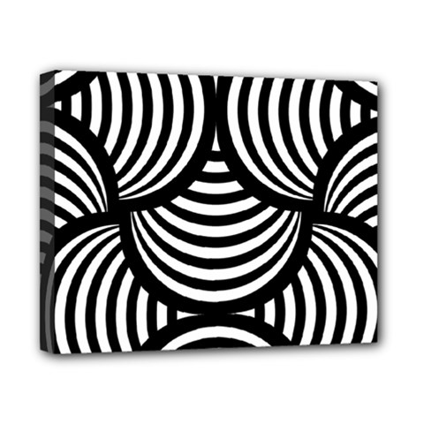 Abstract Black And White Shell Pattern Canvas 10  X 8  (stretched) by SpinnyChairDesigns