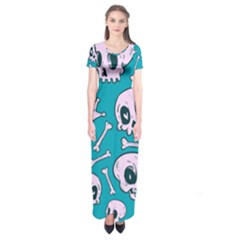 Skull Short Sleeve Maxi Dress by Sobalvarro