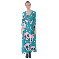 Skull Button Up Maxi Dress by Sobalvarro