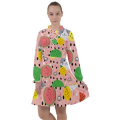 Cats And Fruits  All Frills Chiffon Dress by Sobalvarro