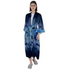 Astrology Zodiac Lion Maxi Satin Kimono by Mariart