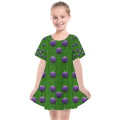 Power To The Big Flowers Festive Kids  Smock Dress by pepitasart