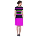 Disco Stripes Short Sleeve Front Wrap Dress View2