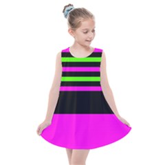 Disco Stripes Kids  Summer Dress by tmsartbazaar