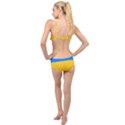 Bright Yellow With Blue Layered Top Bikini Set View2