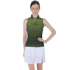 Army Green Gradient Color Women s Sleeveless Polo Tee by SpinnyChairDesigns