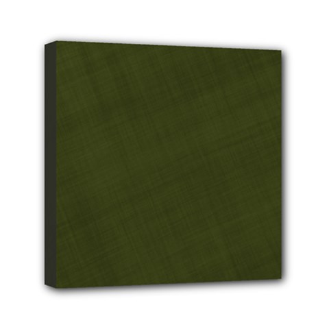 Army Green Color Texture Mini Canvas 6  X 6  (stretched) by SpinnyChairDesigns