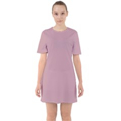 True Mauve Color Sixties Short Sleeve Mini Dress by SpinnyChairDesigns