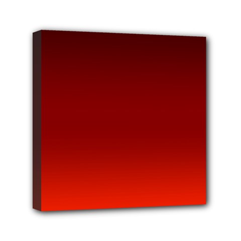 Scarlet Red Ombre Gradient Mini Canvas 6  X 6  (stretched) by SpinnyChairDesigns