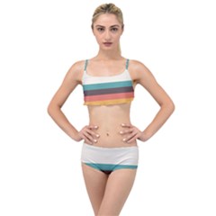 Classic Retro Stripes Layered Top Bikini Set by tmsartbazaar