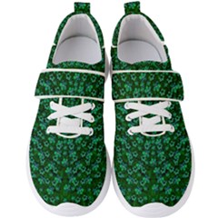 Leaf Forest And Blue Flowers In Peace Men s Velcro Strap Shoes by pepitasart