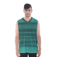 Biscay Green Ombre Men s Basketball Tank Top by SpinnyChairDesigns