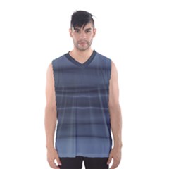 Faded Denim Blue Grey Ombre Men s Basketball Tank Top by SpinnyChairDesigns