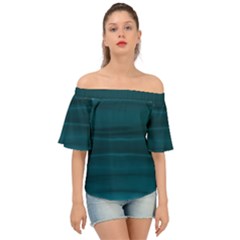 Teal Blue Ombre Off Shoulder Short Sleeve Top by SpinnyChairDesigns