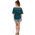 Teal Blue Ombre Off Shoulder Short Sleeve Top View2