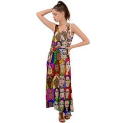 432sisters V-neck Chiffon Maxi Dress by Kritter