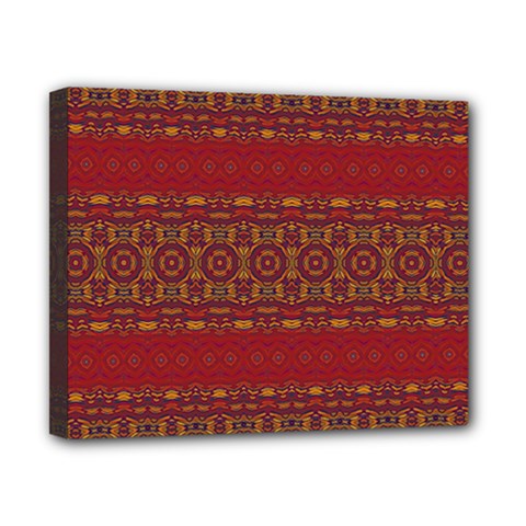 Boho Red Gold Canvas 10  X 8  (stretched) by SpinnyChairDesigns