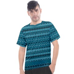 Boho Teal Pattern Men s Sport Top by SpinnyChairDesigns