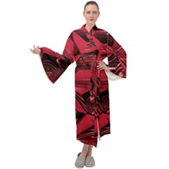 Candy Apple Crimson Red Maxi Velour Kimono by SpinnyChairDesigns