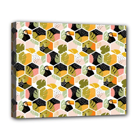 Hexagon Tropical Pattern Deluxe Canvas 20  X 16  (stretched) by designsbymallika