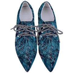 Boho Cerulean Blue Mosaic Pointed Oxford Shoes by SpinnyChairDesigns