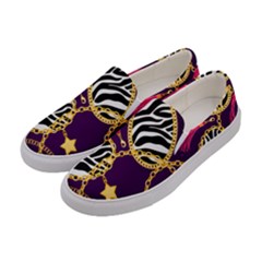 Chain Pattern  Women s Canvas Slip Ons by designsbymallika