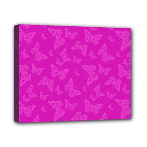 Fuchsia Butterfly Print  Canvas 10  X 8  (stretched) by SpinnyChairDesigns