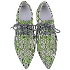 Black Lime Green Checkered Pointed Oxford Shoes by SpinnyChairDesigns