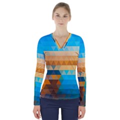 Mosaic  V-neck Long Sleeve Top by Sobalvarro