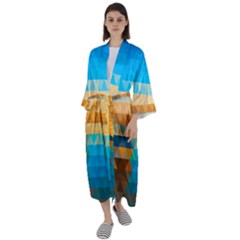 Mosaic  Maxi Satin Kimono by Sobalvarro