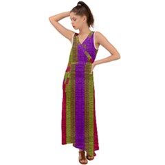 Colors Of A Rainbow V-neck Chiffon Maxi Dress by pepitasart