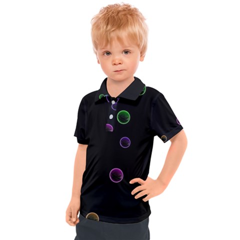 Bubble In Blavk Background Kids  Polo Tee by Sabelacarlos