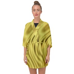 Golden Wave  Half Sleeve Chiffon Kimono by Sabelacarlos