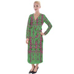 Lianas Of Sakura Branches In Contemplative Freedom Velvet Maxi Wrap Dress by pepitasart