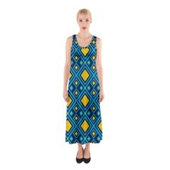 Geometric Abstract Diamond Sleeveless Maxi Dress by tmsartbazaar