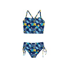 Geometric Hypnotic Shapes Girls  Tankini Swimsuit by tmsartbazaar