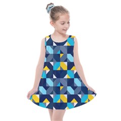 Geometric Hypnotic Shapes Kids  Summer Dress by tmsartbazaar