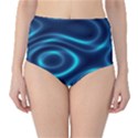 Blue Wavy Classic High-Waist Bikini Bottoms View1