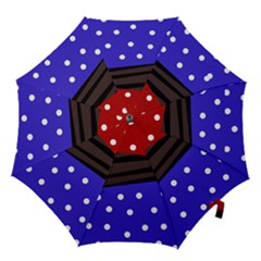 Mixed-lines-dots Black-bg Hook Handle Umbrellas (large) by Casemiro