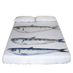 Pencil Fish Sardine Drawing Fitted Sheet (queen Size) by HermanTelo