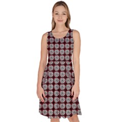 Red Halloween Spider Tile Pattern Knee Length Skater Dress With Pockets by snowwhitegirl