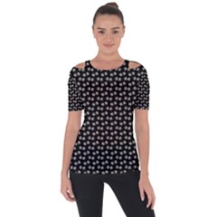 Daisy Black Shoulder Cut Out Short Sleeve Top by snowwhitegirl