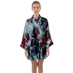 Flamelet Long Sleeve Satin Kimono by Sparkle